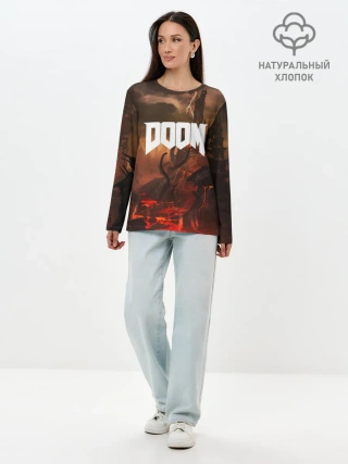 Лонгслив женский. Хлопок / DOOM