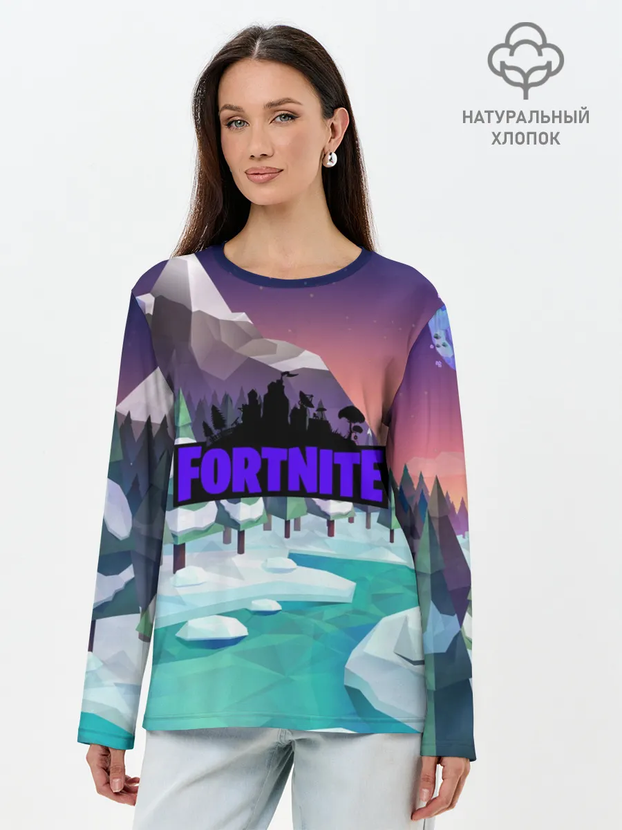 Лонгслив женский. Хлопок / fortnite