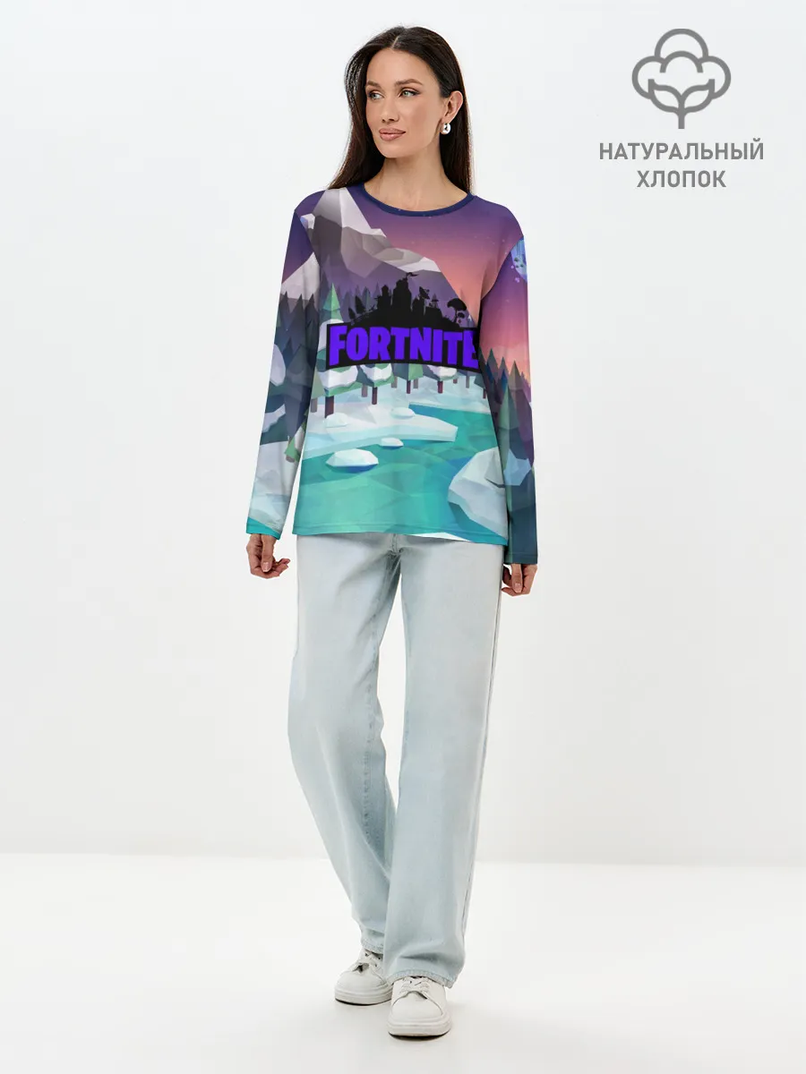 Лонгслив женский. Хлопок / fortnite