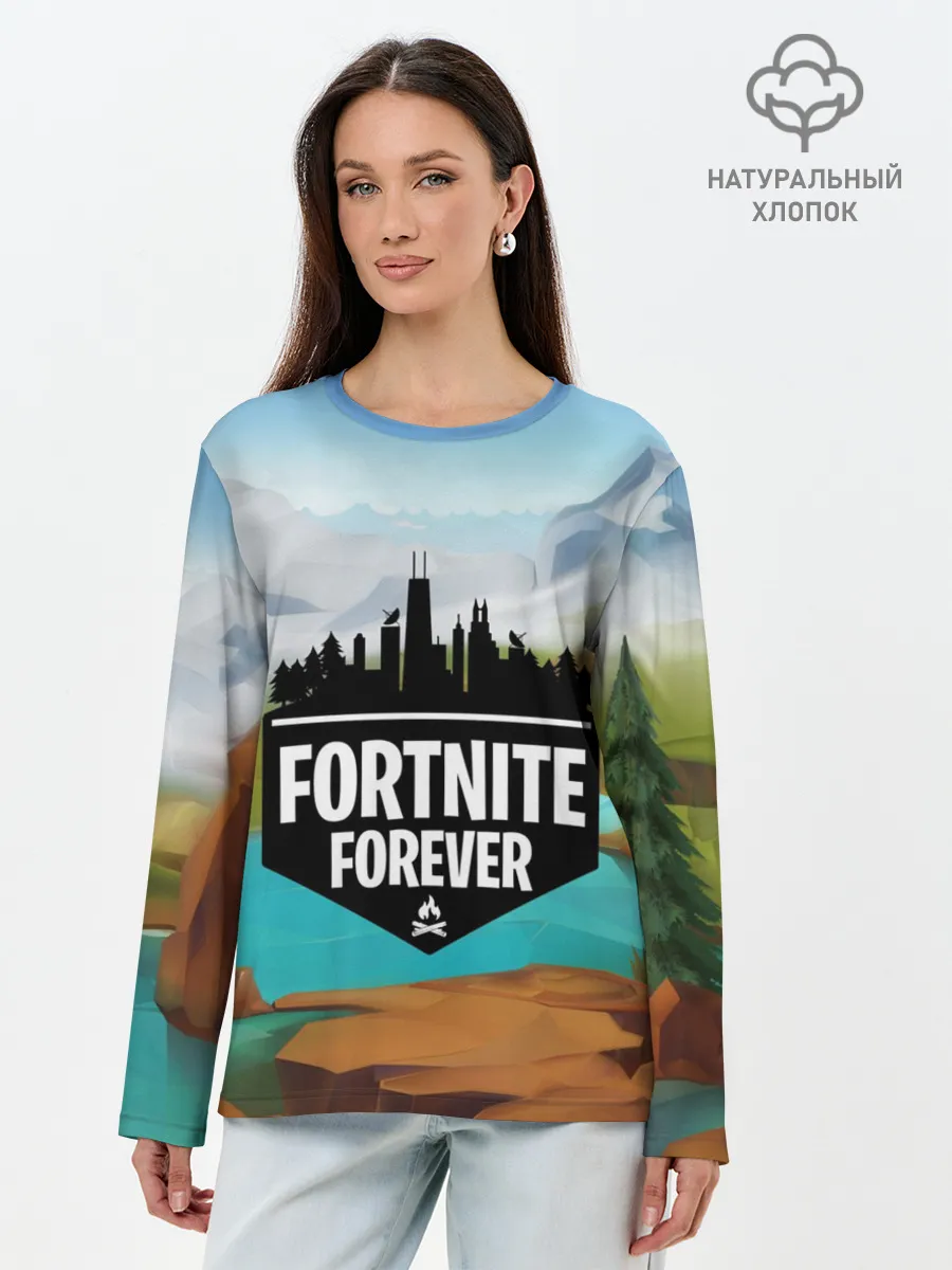 Лонгслив женский. Хлопок / Fortnite Forever