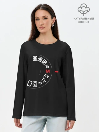 Лонгслив женский. Хлопок / manual