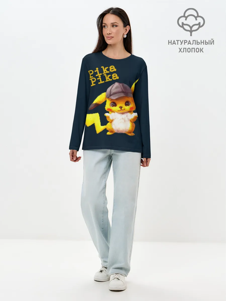 Лонгслив женский. Хлопок / Пика