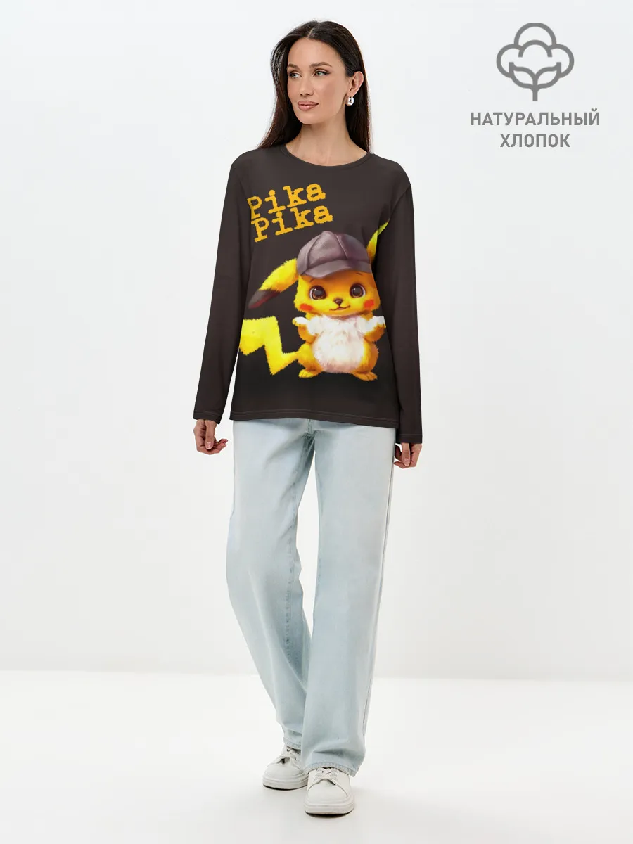 Лонгслив женский. Хлопок / Пика - пика