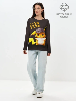 Лонгслив женский. Хлопок / Пика - пика