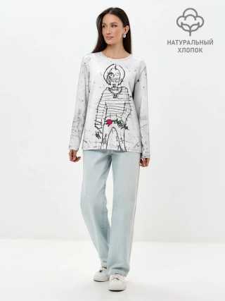 Лонгслив женский. Хлопок / Lizer - Blessed