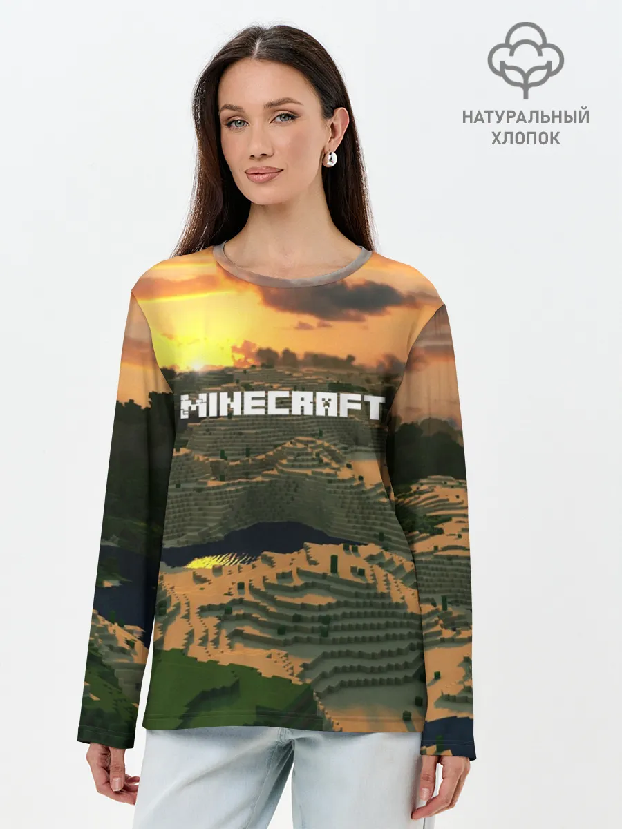Лонгслив женский. Хлопок / MINECRAFT