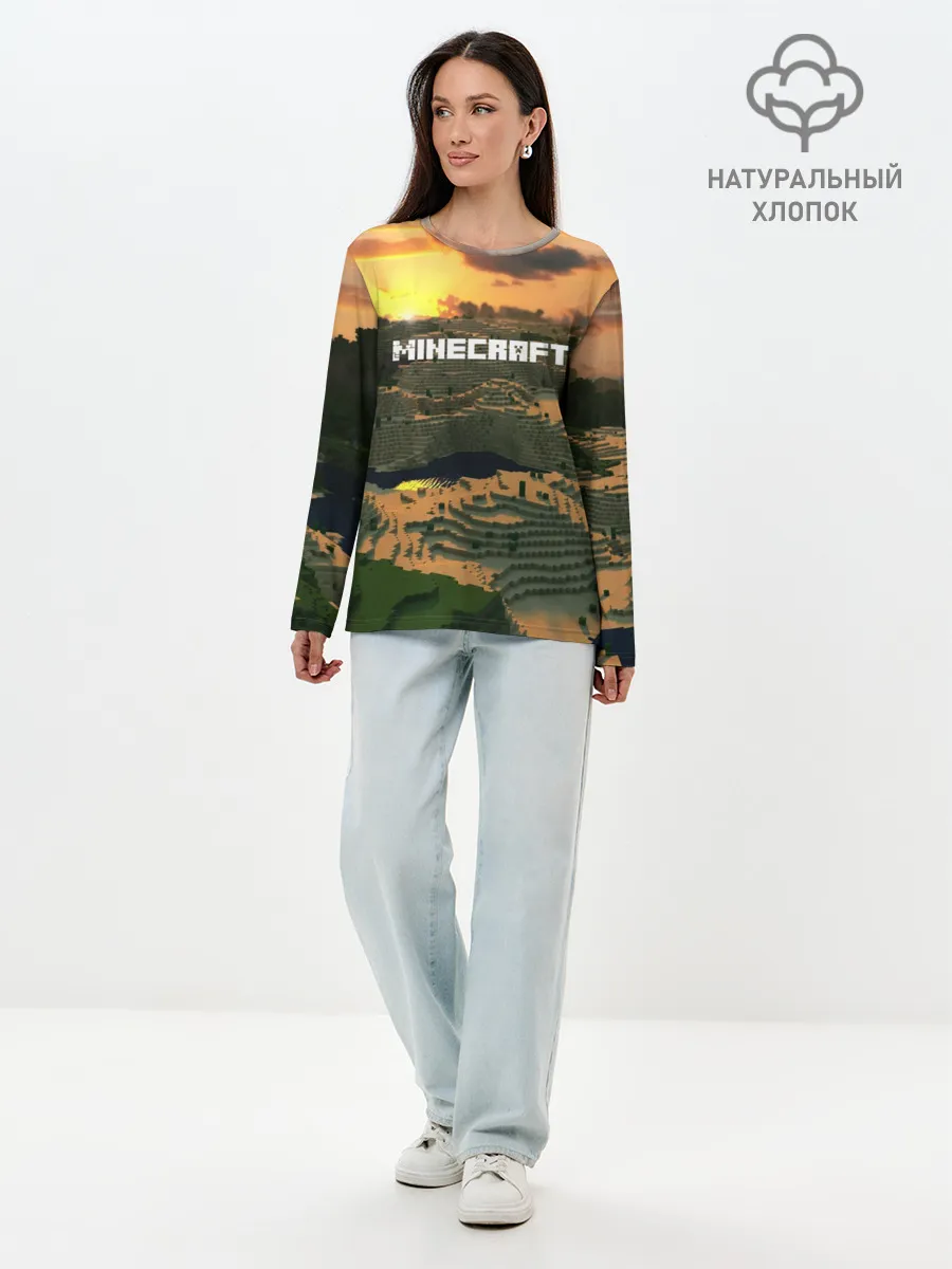 Лонгслив женский. Хлопок / MINECRAFT