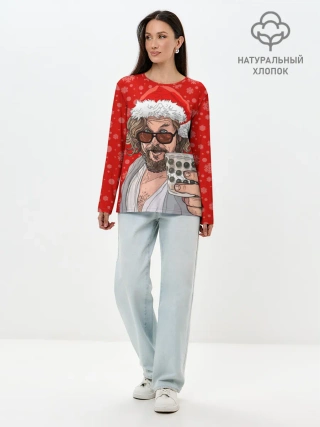 Лонгслив женский. Хлопок / Лебовски Санта