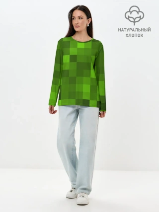 Лонгслив женский. Хлопок / Minecraft