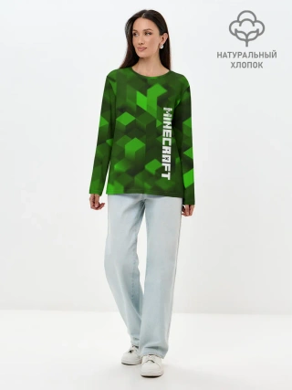 Лонгслив женский. Хлопок / MINECRAFT 2019