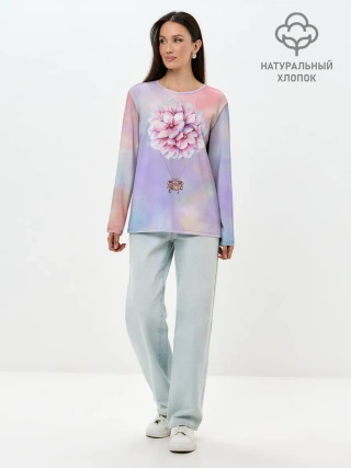 Лонгслив женский. Хлопок / Нежный Воздушный Шар