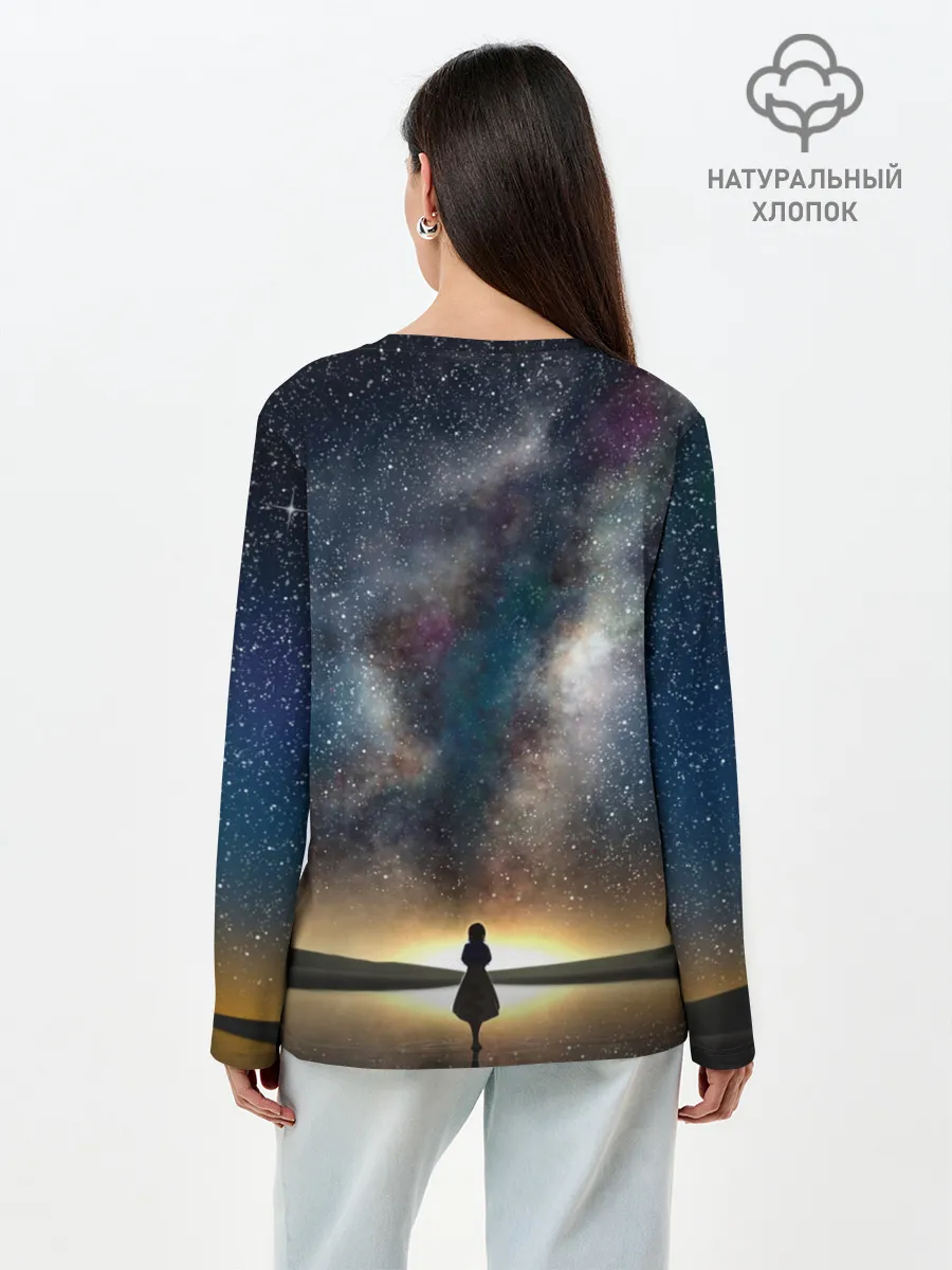 Лонгслив женский. Хлопок / VIOLET EVERGARDEN. Космос