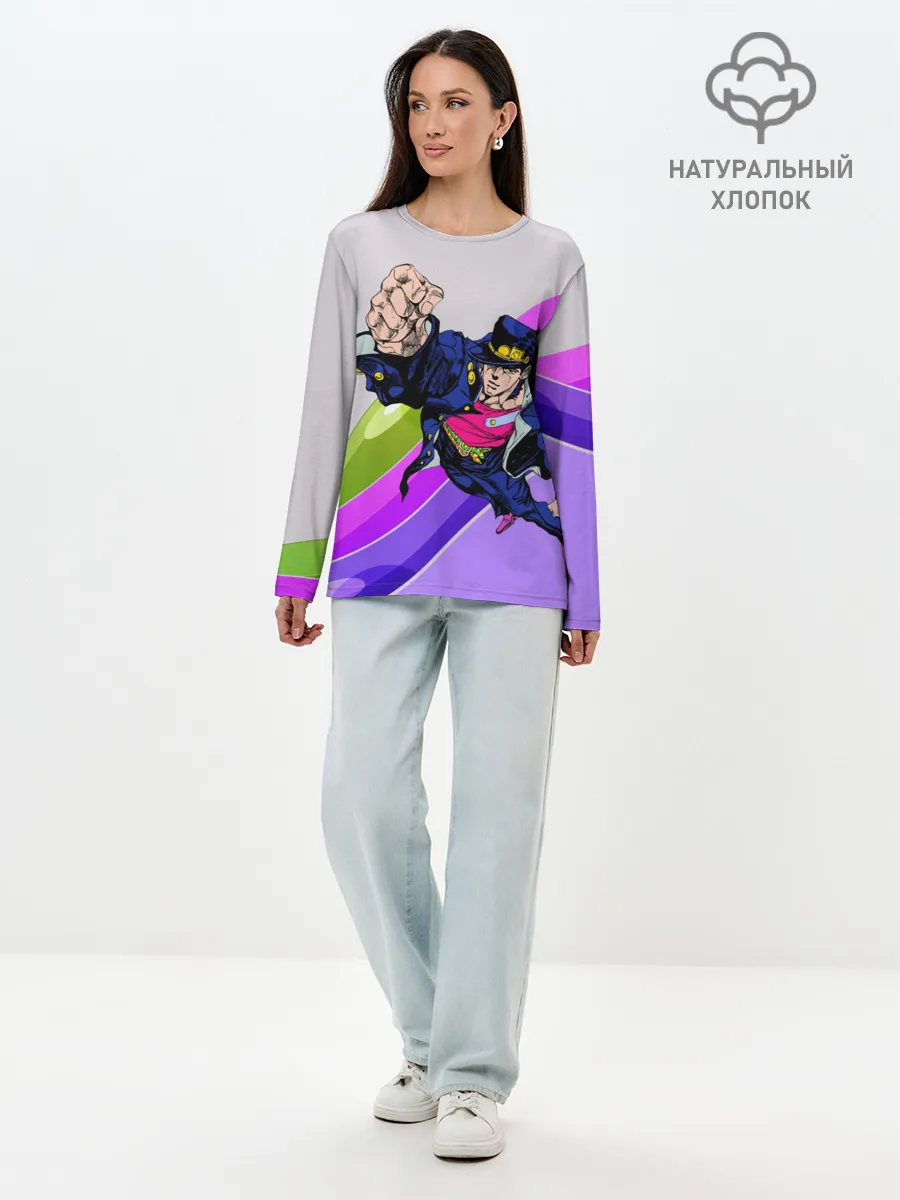 Лонгслив женский. Хлопок / Jojo Jotaro