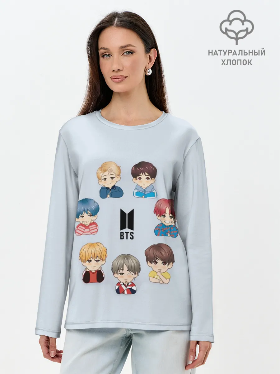 Лонгслив женский. Хлопок / BTS