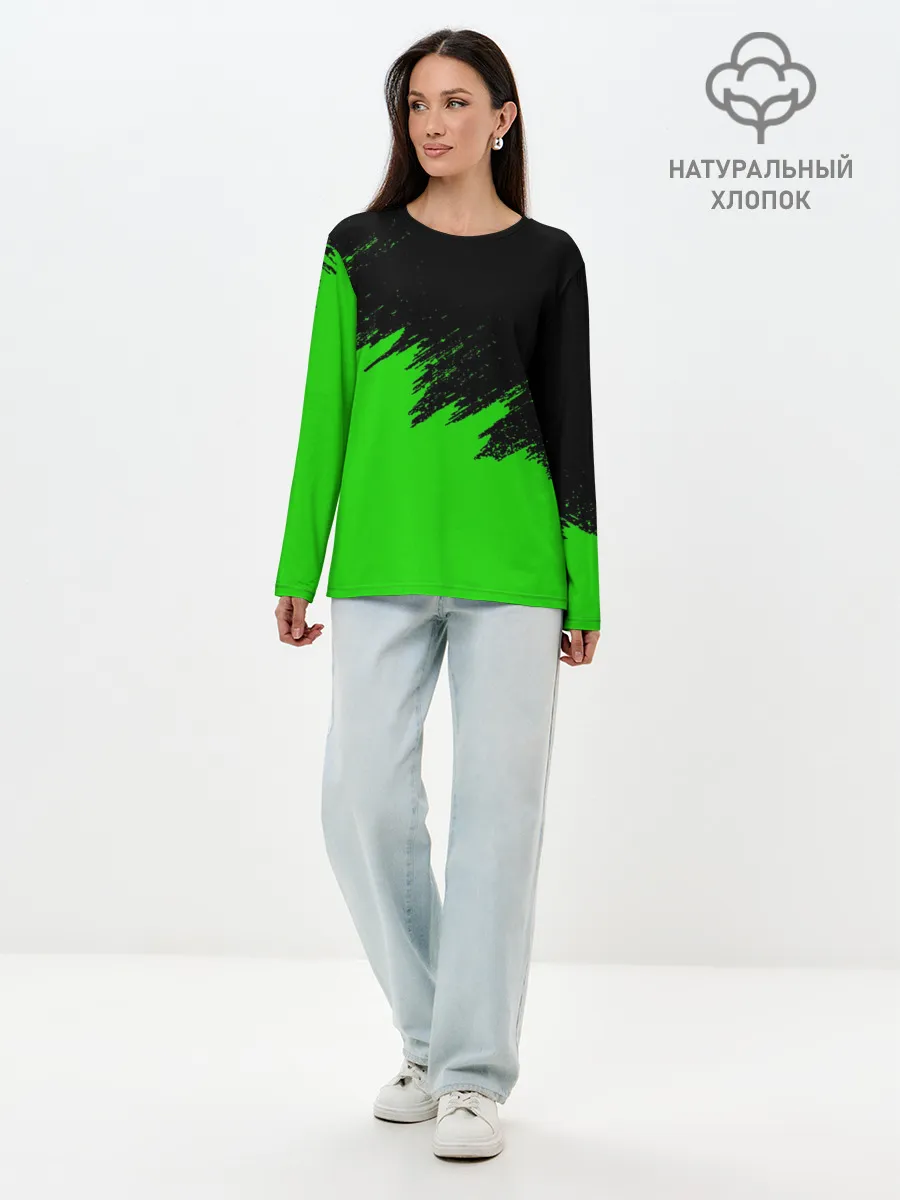 Лонгслив женский. Хлопок / КРАСКА И НИЧЕГО ЛИШНЕГО!