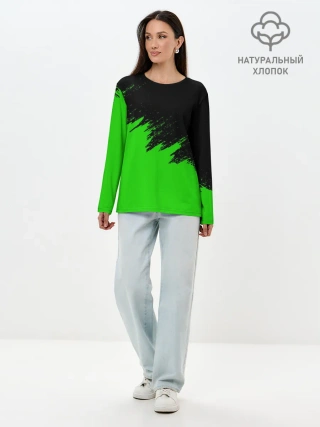 Лонгслив женский. Хлопок / КРАСКА И НИЧЕГО ЛИШНЕГО!