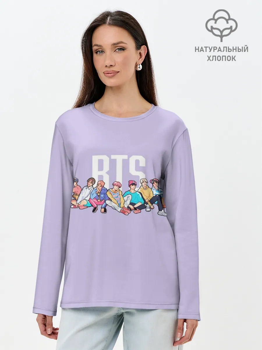 Лонгслив женский. Хлопок / BTS