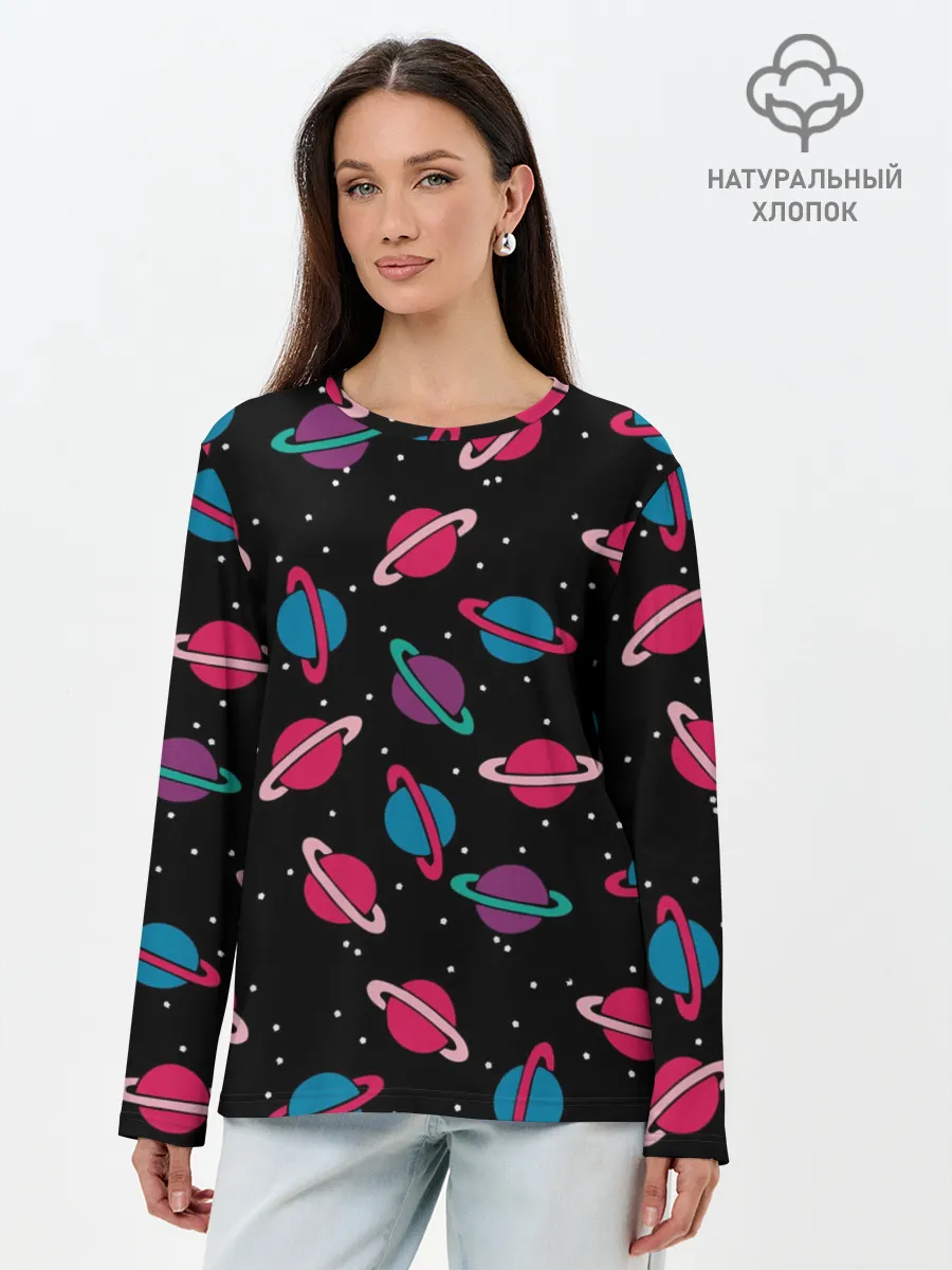 Лонгслив женский. Хлопок / Просто Космос