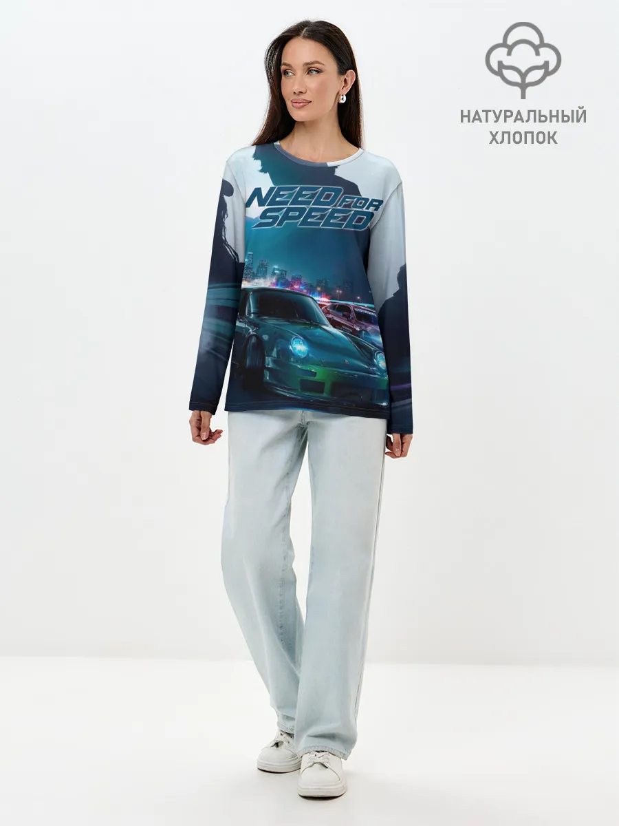 Лонгслив женский. Хлопок / Need for Speed