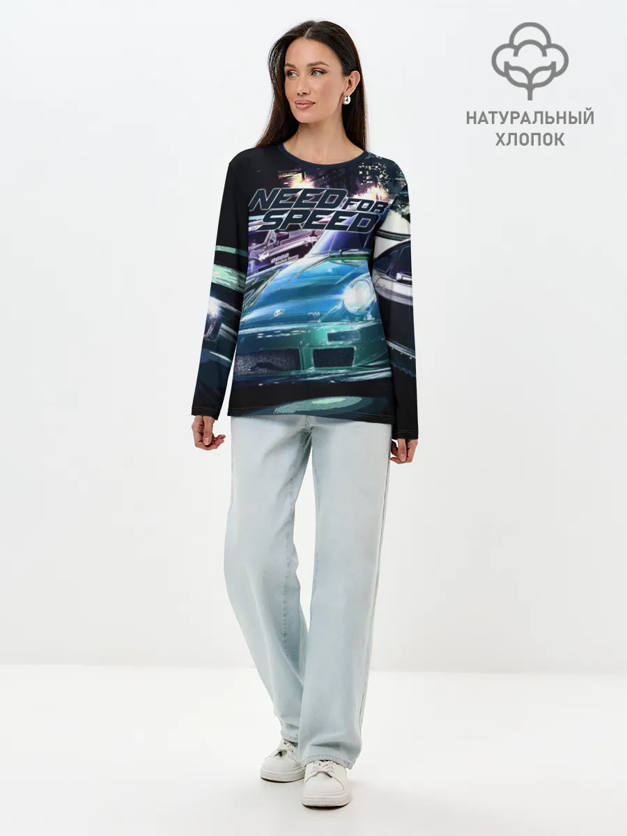 Лонгслив женский. Хлопок / Need for Speed