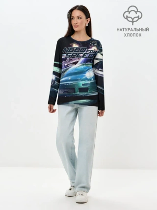 Лонгслив женский. Хлопок / Need for Speed