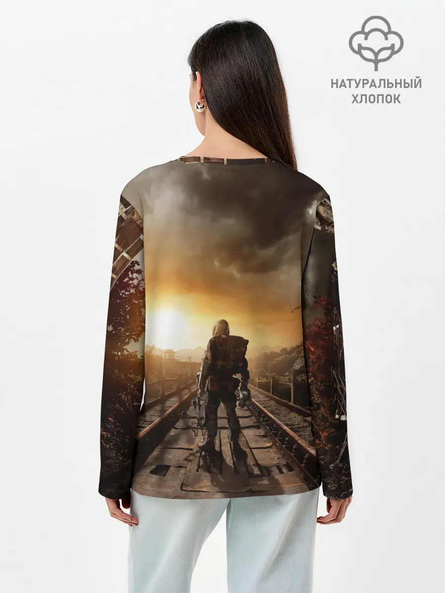 Лонгслив женский. Хлопок / Metro 2033 постапокалипсис