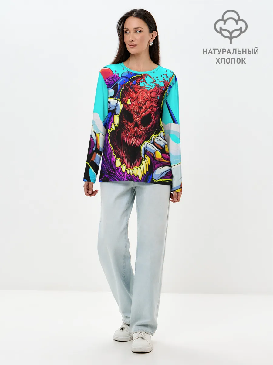 Лонгслив женский. Хлопок / HYPER BEAST