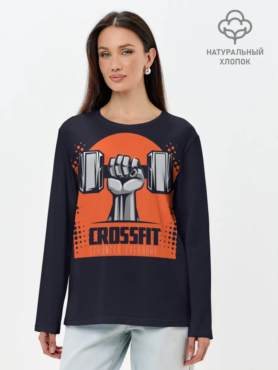 Лонгслив женский. Хлопок / Crossfit