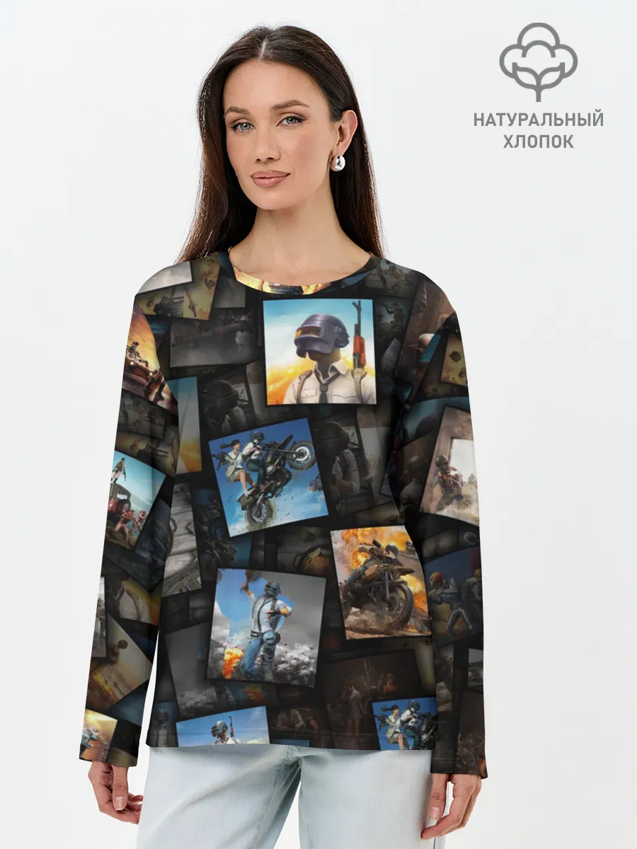 Лонгслив женский. Хлопок / PUBG