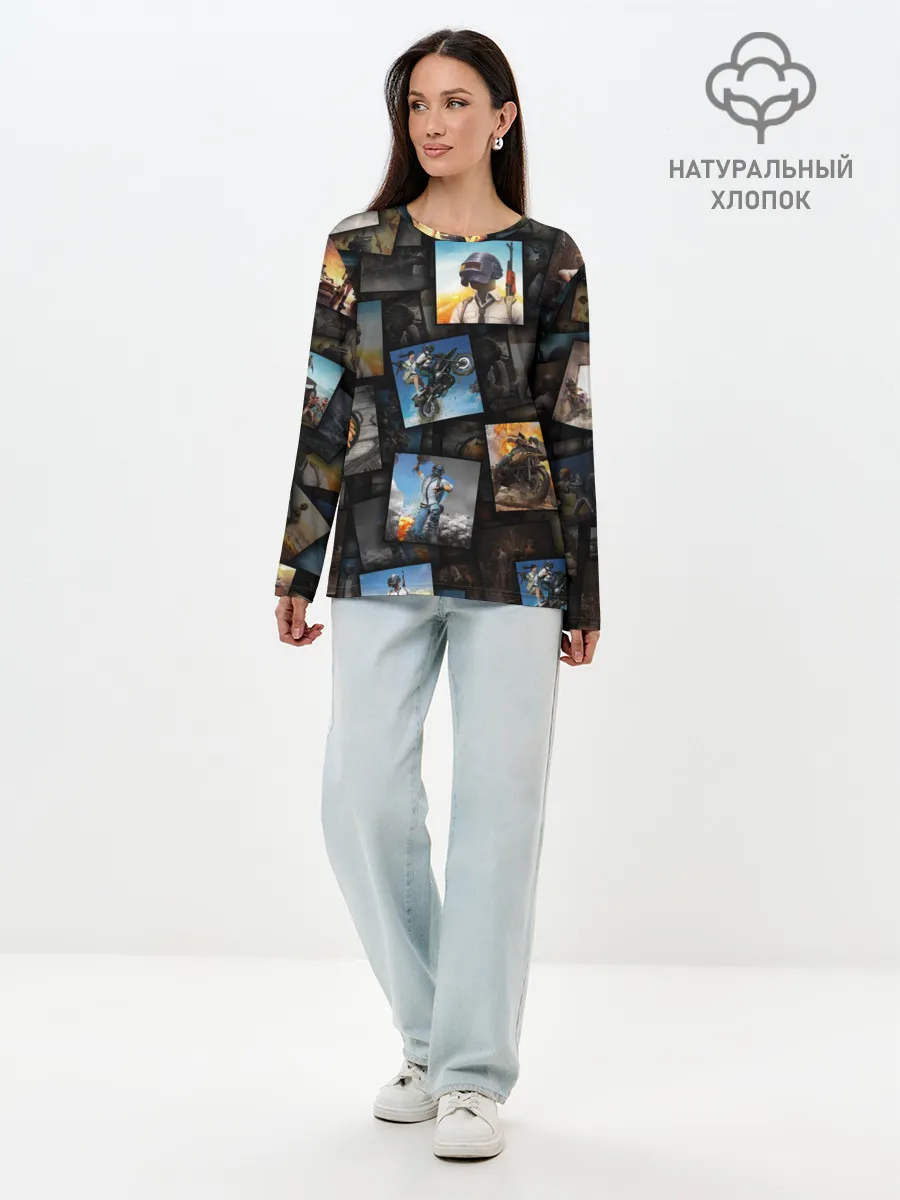 Лонгслив женский. Хлопок / PUBG