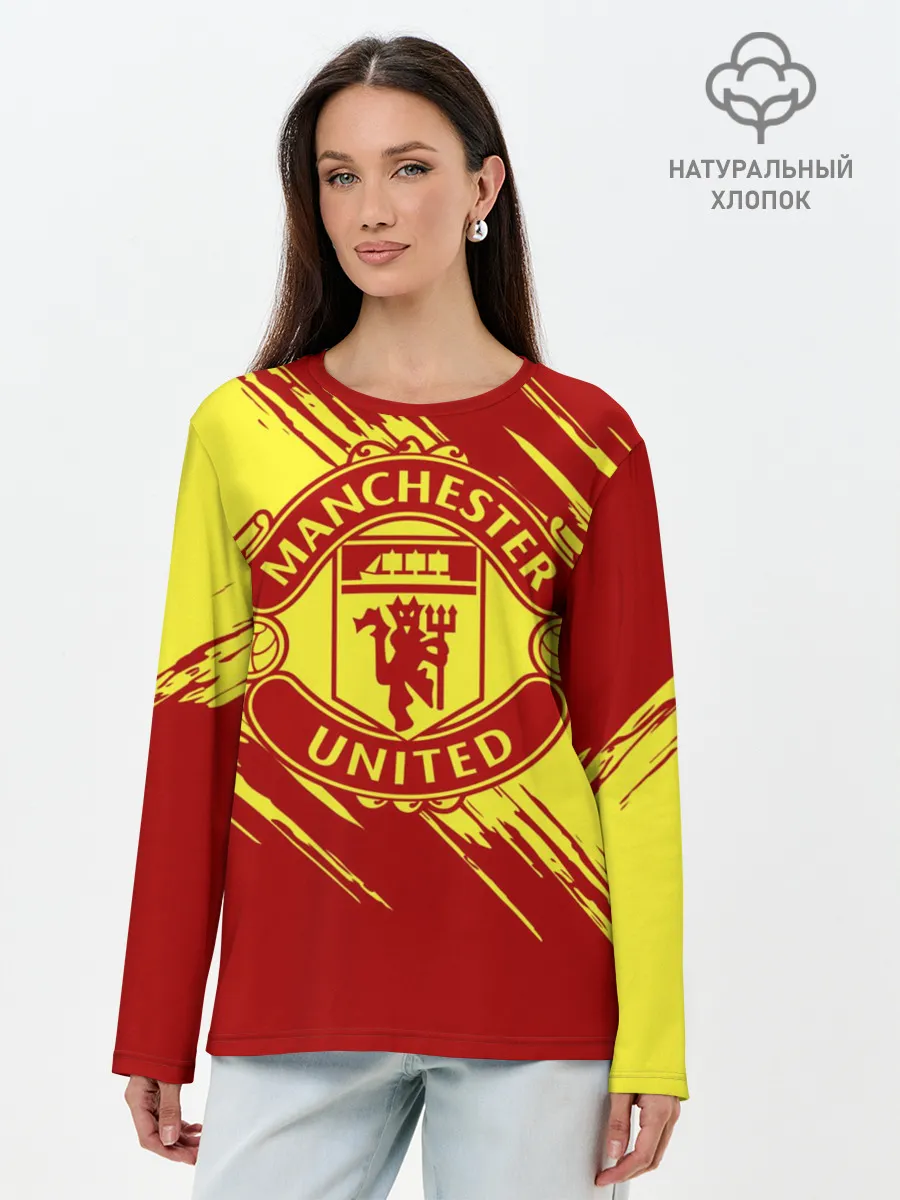 Лонгслив женский. Хлопок / Манчестер Юнайтед
