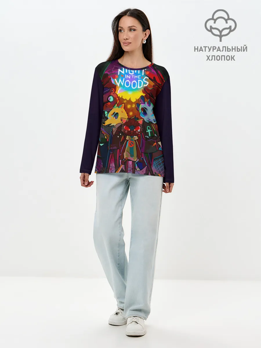 Лонгслив женский. Хлопок / Night in the Woods