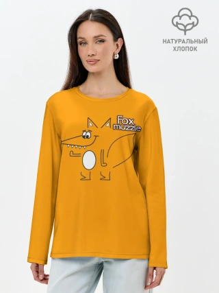 Лонгслив женский. Хлопок / Лисья морда