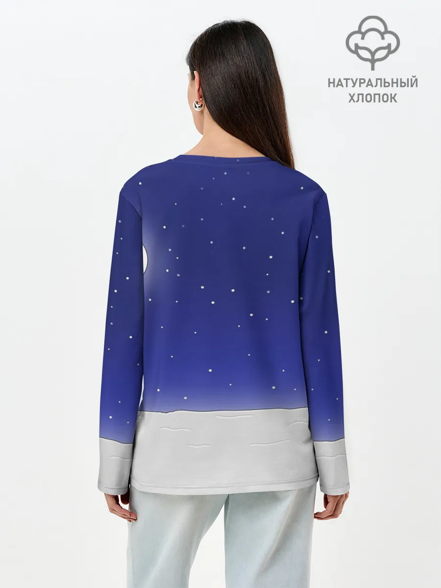 Лонгслив женский. Хлопок / Гомер Санта Клаус