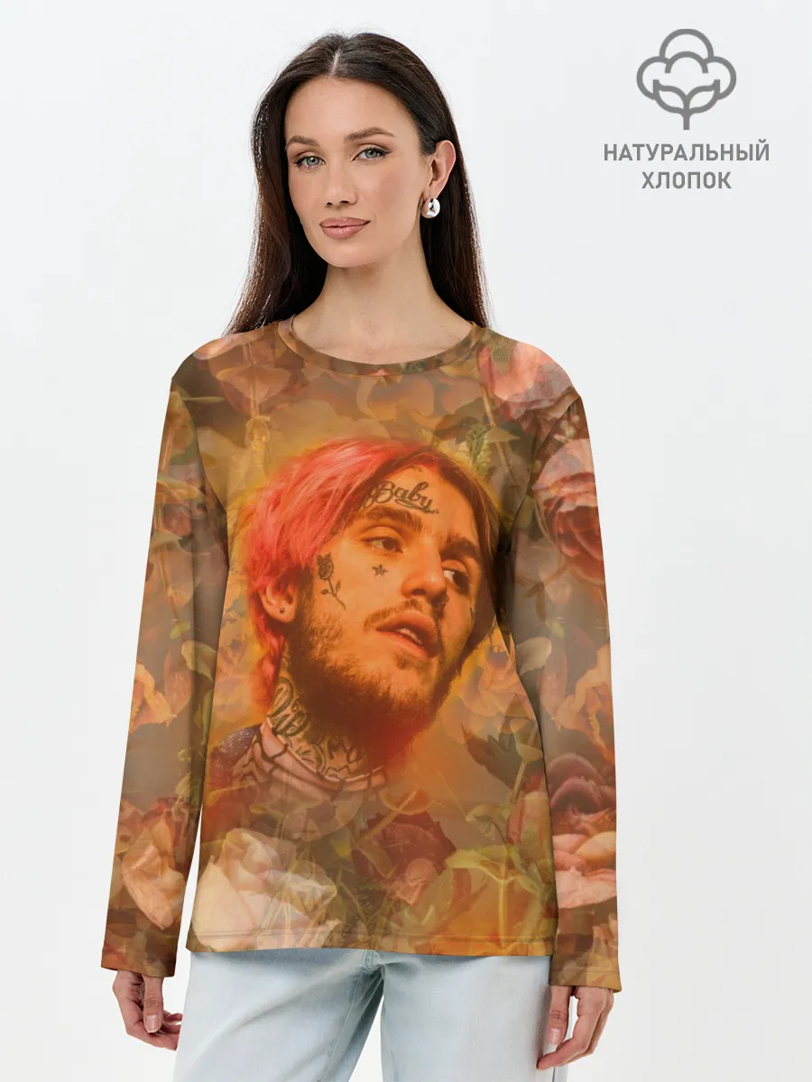 Лонгслив женский. Хлопок / Lil Peep rose