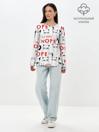 Лонгслив женский. Хлопок / Grumpy Cat. Nope!