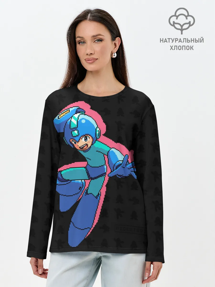 Лонгслив женский. Хлопок / Mega Man
