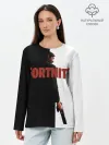 Лонгслив женский. Хлопок / The Reaper Half Black Fortnite