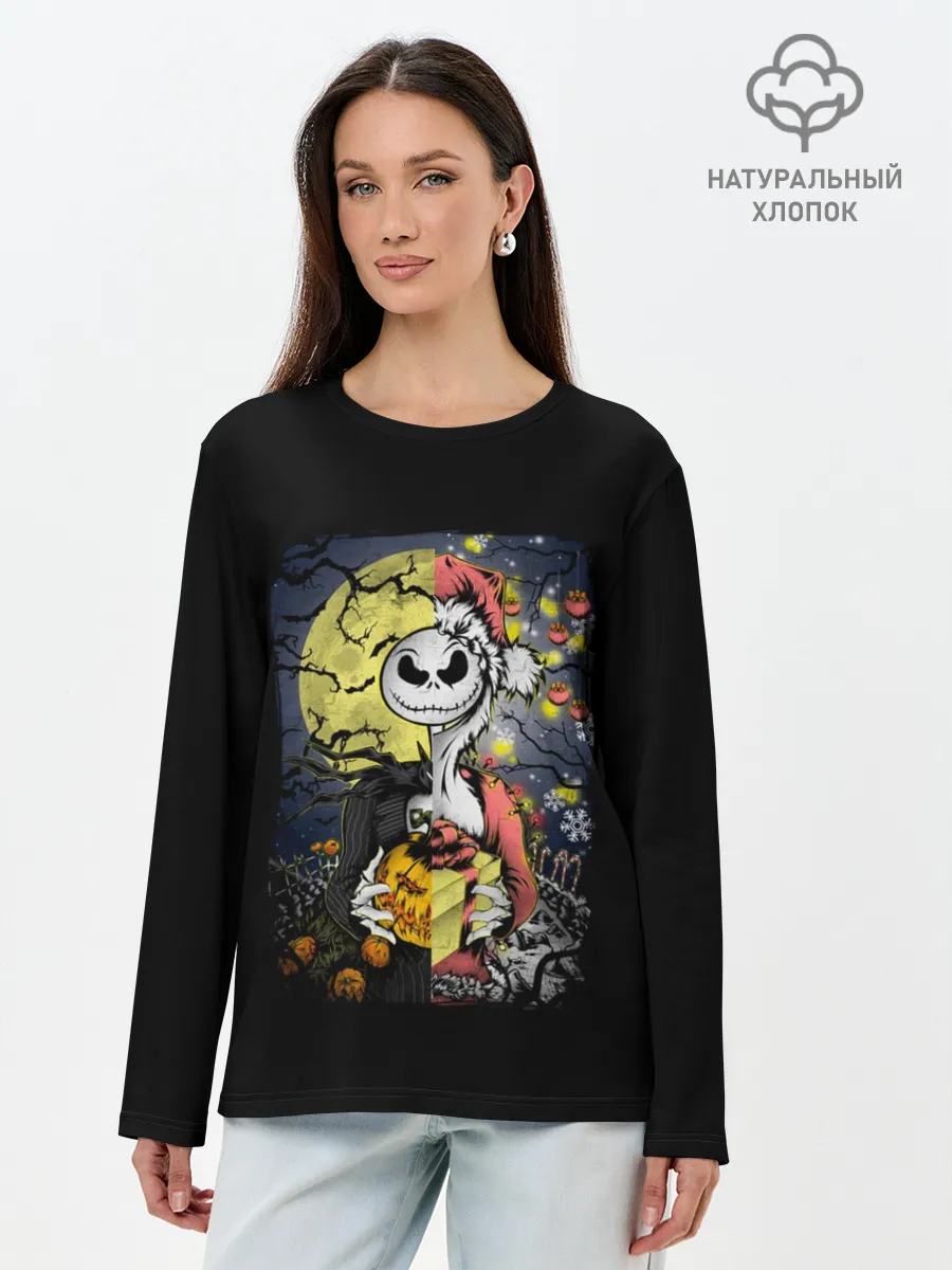 Лонгслив женский. Хлопок / The Nightmare Before Christmas
