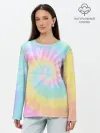 Лонгслив женский. Хлопок / Pastel Tie Dye