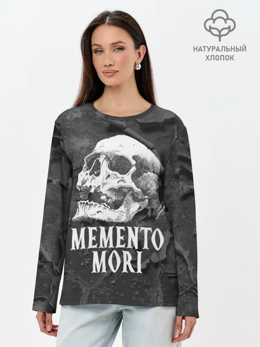 Лонгслив женский. Хлопок / Memento mori