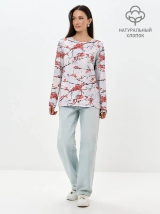 Лонгслив женский. Хлопок / Сакура