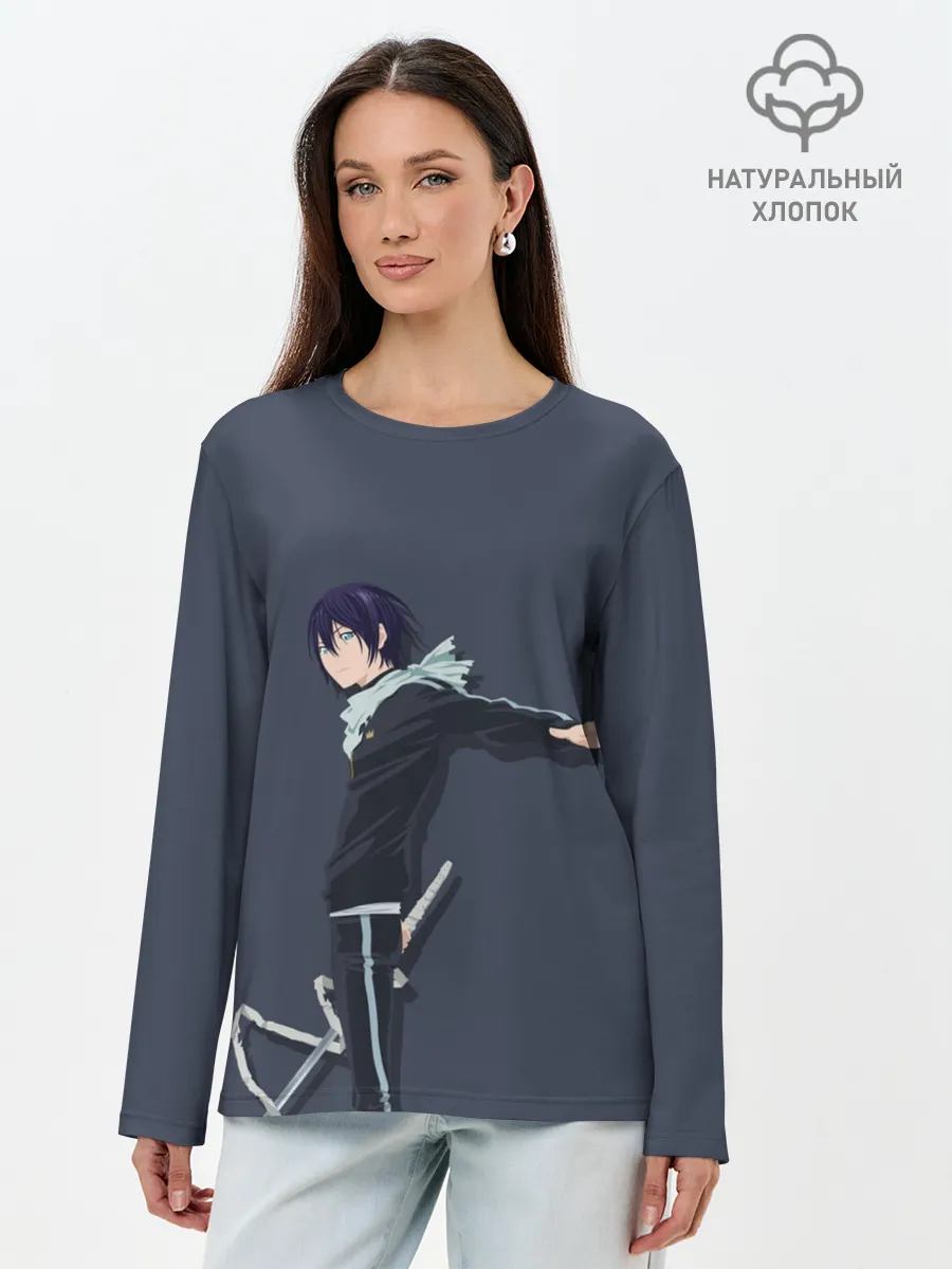 Лонгслив женский. Хлопок / Ято с мечом