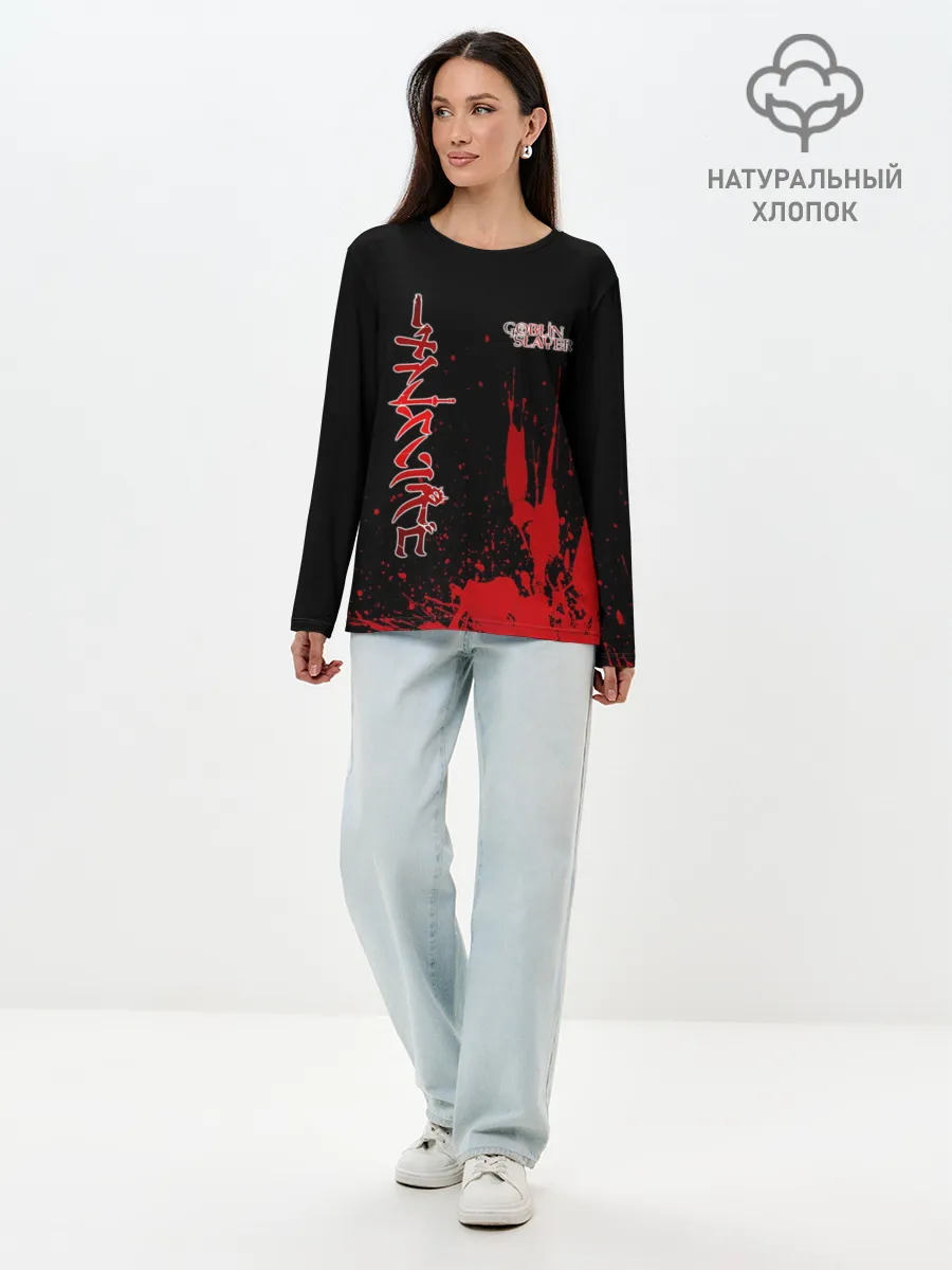 Лонгслив женский. Хлопок / Goblin Slayer на Японском