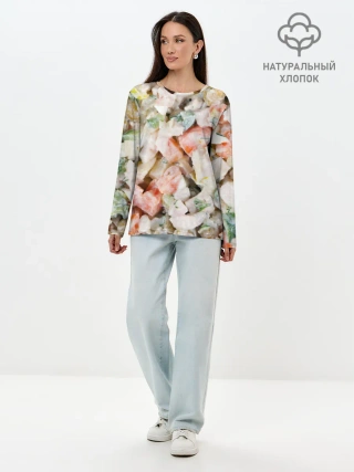 Лонгслив женский. Хлопок / Оливье