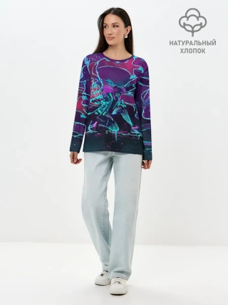 Лонгслив женский. Хлопок / lol kda akali