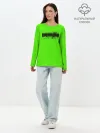 Лонгслив женский. Хлопок / Гранж зеленый