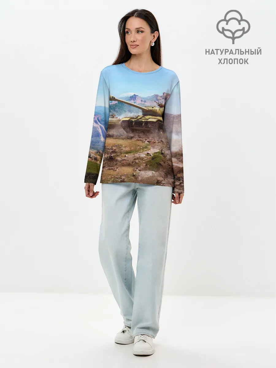 Лонгслив женский. Хлопок / Танки