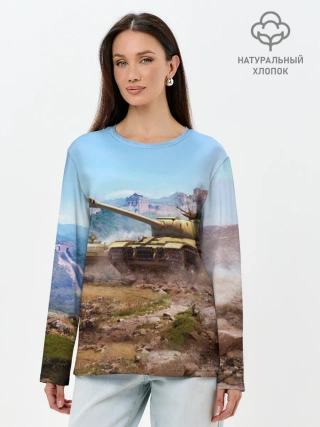 Лонгслив женский. Хлопок / Танки