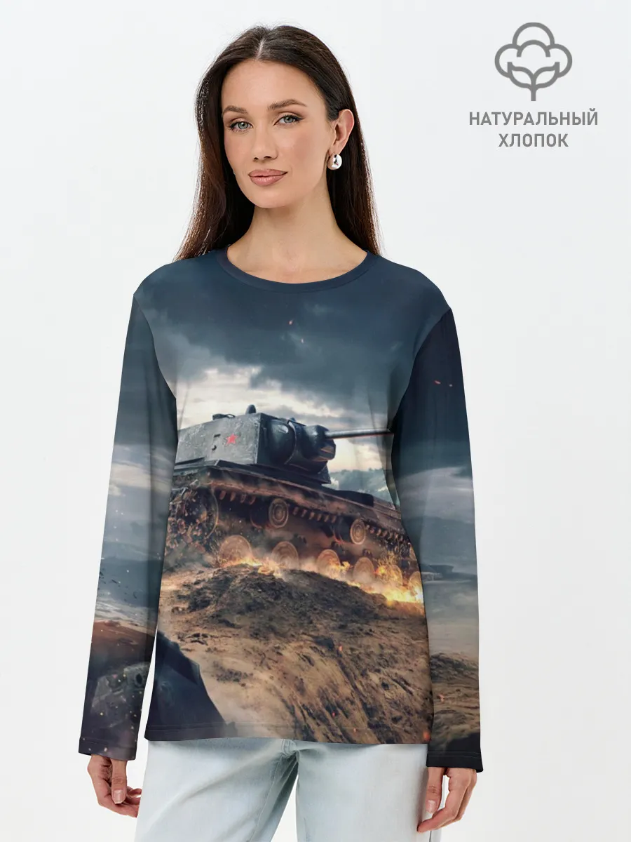 Лонгслив женский. Хлопок / Танк